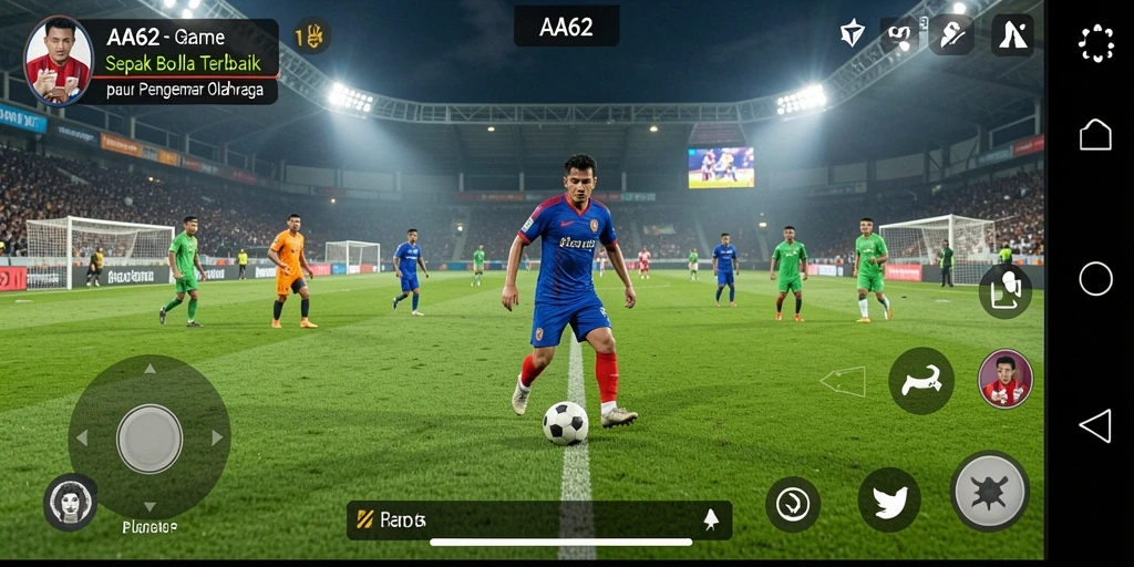 Tampilan gameplay seru dalam AA62 Game Sepak Bola.