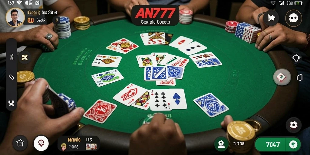 Tampilan seru gameplay Gaple di AN777 dengan momen seru bersama teman.