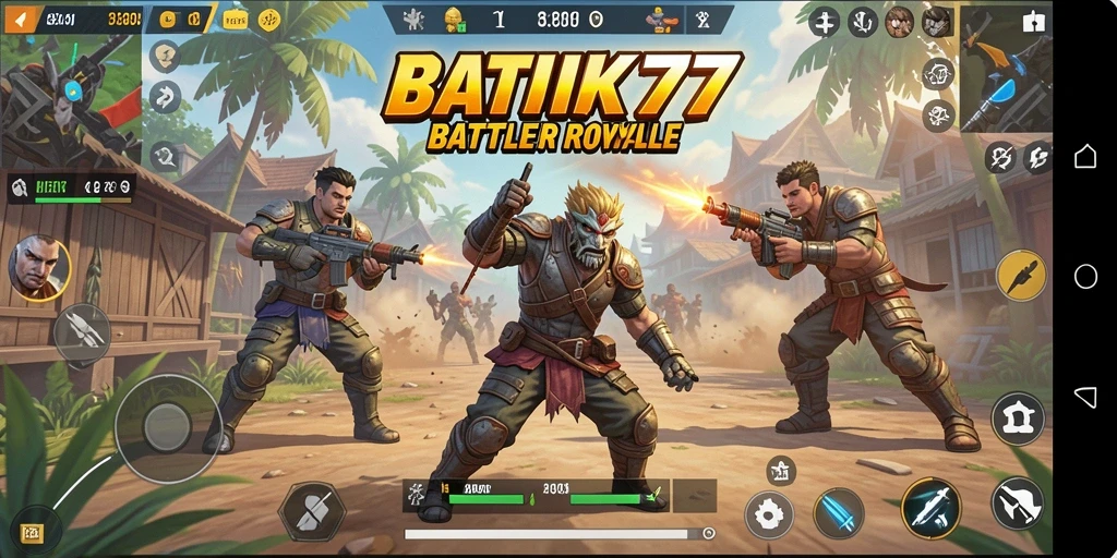 Screenshot gameplay BATIK77 menampilkan aksi seru dan strategi bertahan hidup.