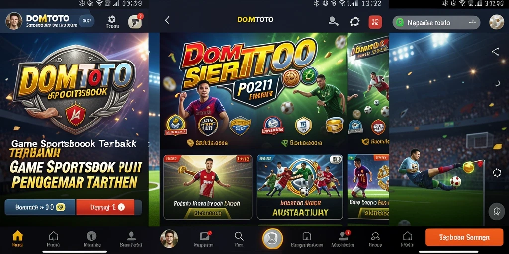 Tampilan antarmuka pengguna aplikasi DOMTOTO dalam taruhan olahraga.