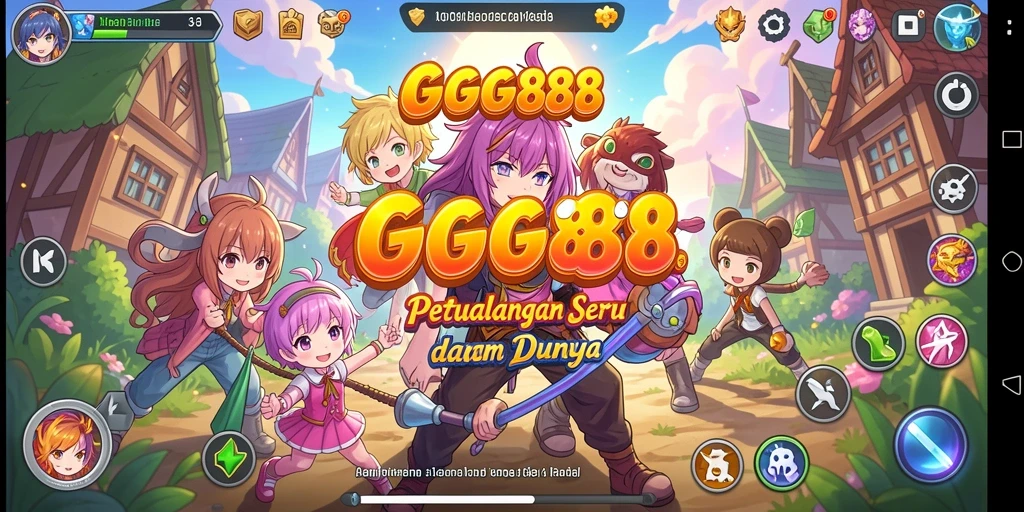 Tampilan memainkan <strong>GGG888</strong> dengan karakter anime yang hidup.