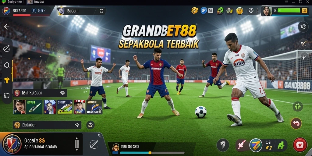 Gameplay menarik dalam aplikasi GRANDBET88 yang menghadirkan suasana sepakbola nyata.