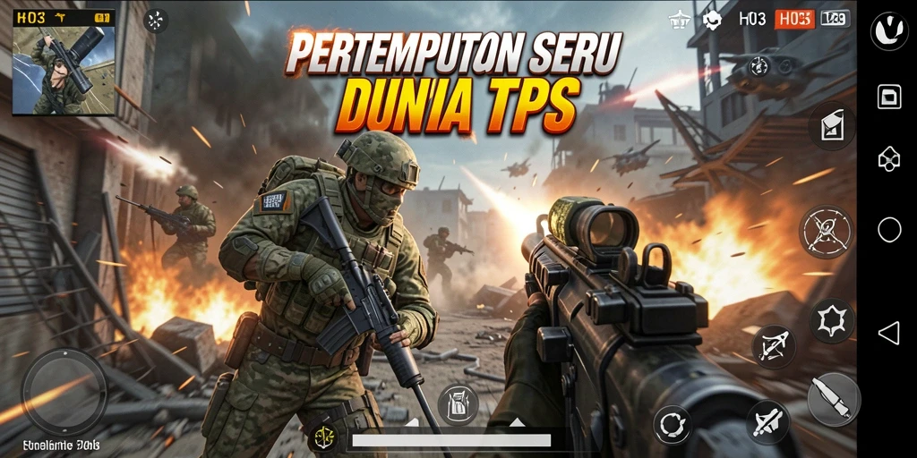 Screenshot H03 menunjukkan aksi pertempuran yang intens dan grafis menakjubkan.