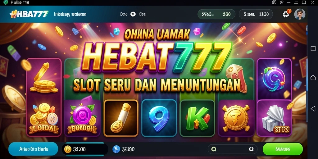 Tampilan gameplay HEBAT777 dengan tema slot yang beragam.