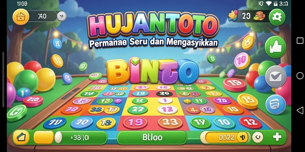 Gameplay seru Bingo di HUJANTOTO dengan tampilan menarik.
