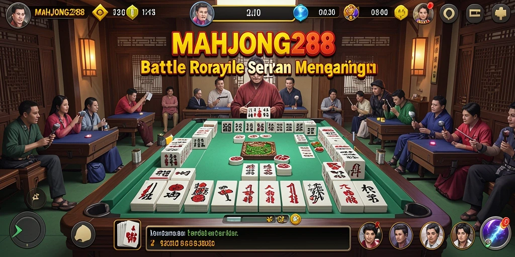 Tampilan seru dari gameplay Battle Royale di MAHJONG288.