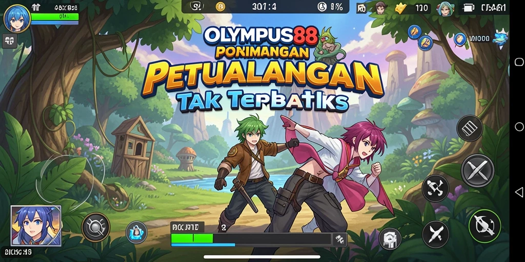 Tampilan gameplay OLYMPUS88 dengan karakter anime yang unik.