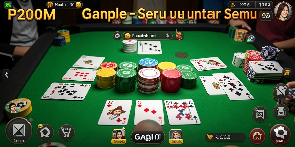 Tampilan menarik gameplay Gaple yang seru dan interaktif.