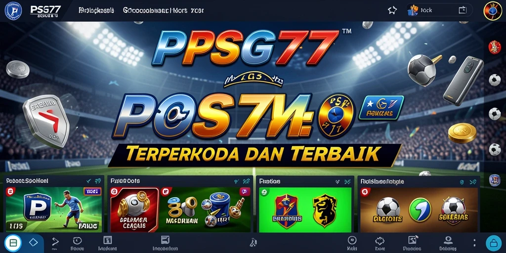 Tampilan utama aplikasi PSG77 dengan opsi taruhan Sportsbook.
