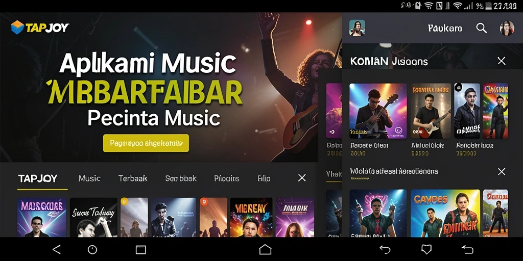 Menampilkan gameplay seru TAPJOY dalam menikmati musik.