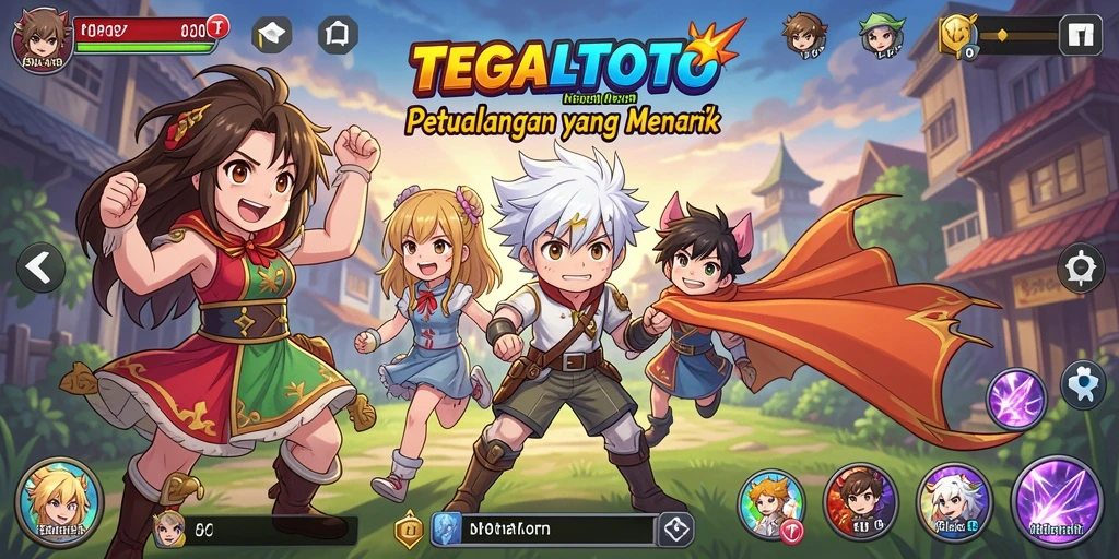 Tangkapan layar gameplay seru TEGALTOTO dengan karakter anime yang menarik.