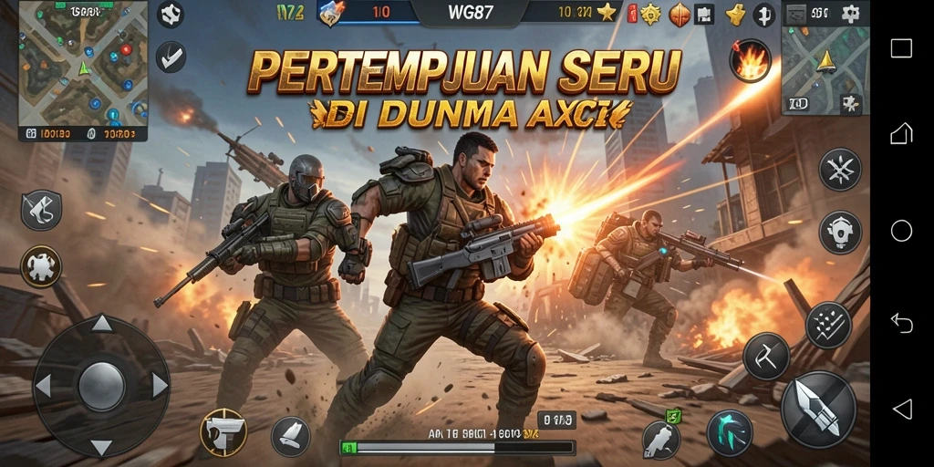 Screenshot gameplay WG87 menampilkan aksi seru dalam pertempuran.